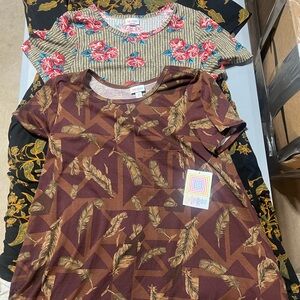 Floral and Feather Patterned Dresses set of 3